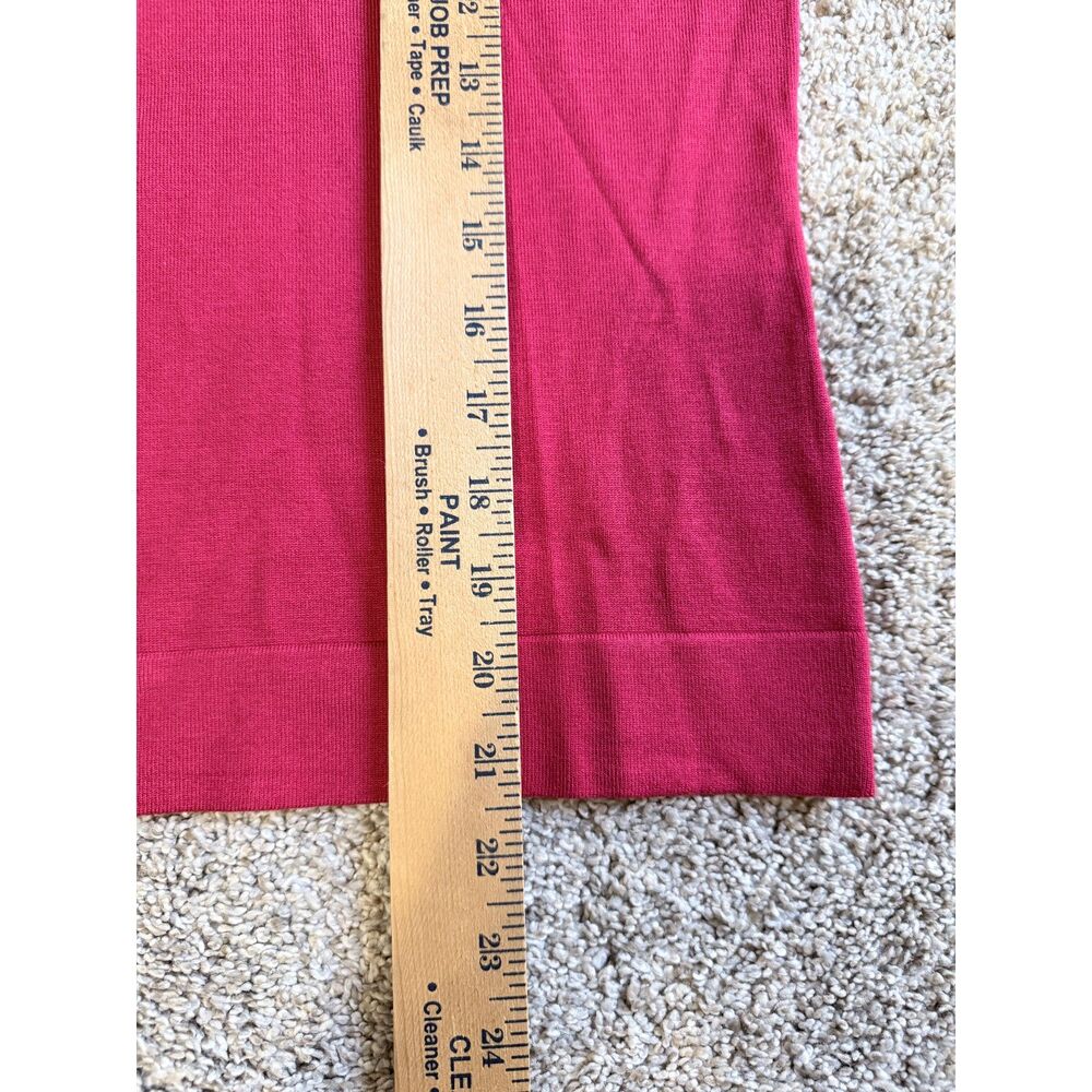 Silk Red Sleeveless Mock Neck Sweater Top Small 217